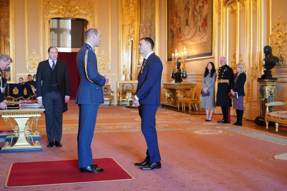 Kevin Sinfield with William at Windsor Castle (Jonathan Brady/PA) (PA Wire)