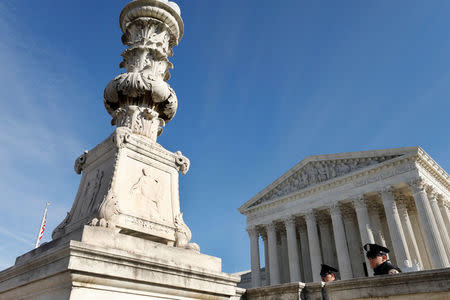 U.S. Supreme Court is seen in Washington, U.S., November 27, 2017. The Court, which has avoided major gun cases for seven years, on Monday declined to hear a challenge backed by the National Rifle Association to Maryland's 2013 state ban on assault weapons enacted after a Connecticut school massacre. REUTERS/Yuri Gripas