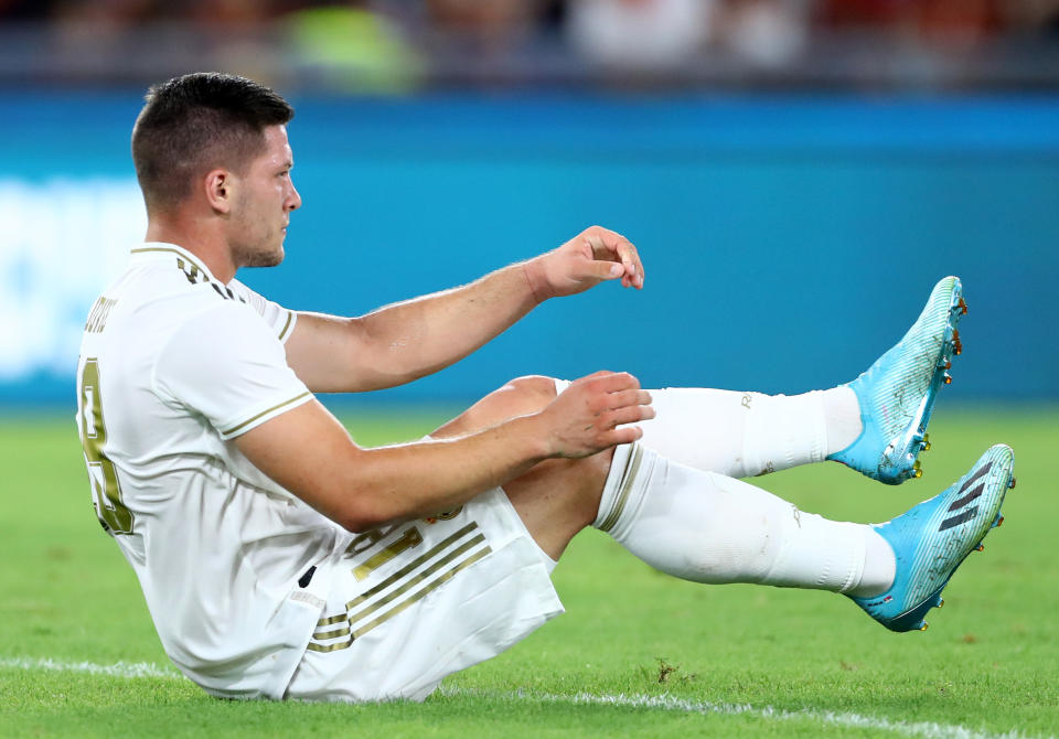 Luka Jovic of Real Madrid during the Mabel Green Cup match AS Roma v Real Madrid at the Olimpico Stadium in Rome, Italy on August 11, 2019  (Photo by Matteo Ciambelli/NurPhoto via Getty Images)