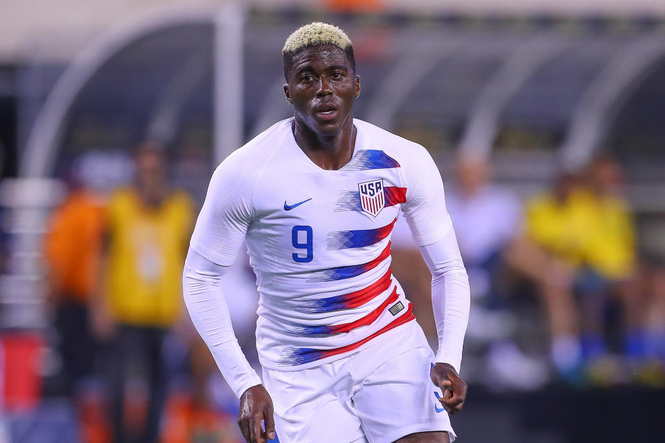 Columbus Crew forward Gyasi Zardes scored a hat trick on Sunday to finish the MLS season with 19 goals, tops among American players. (Rich Graessle/Getty)