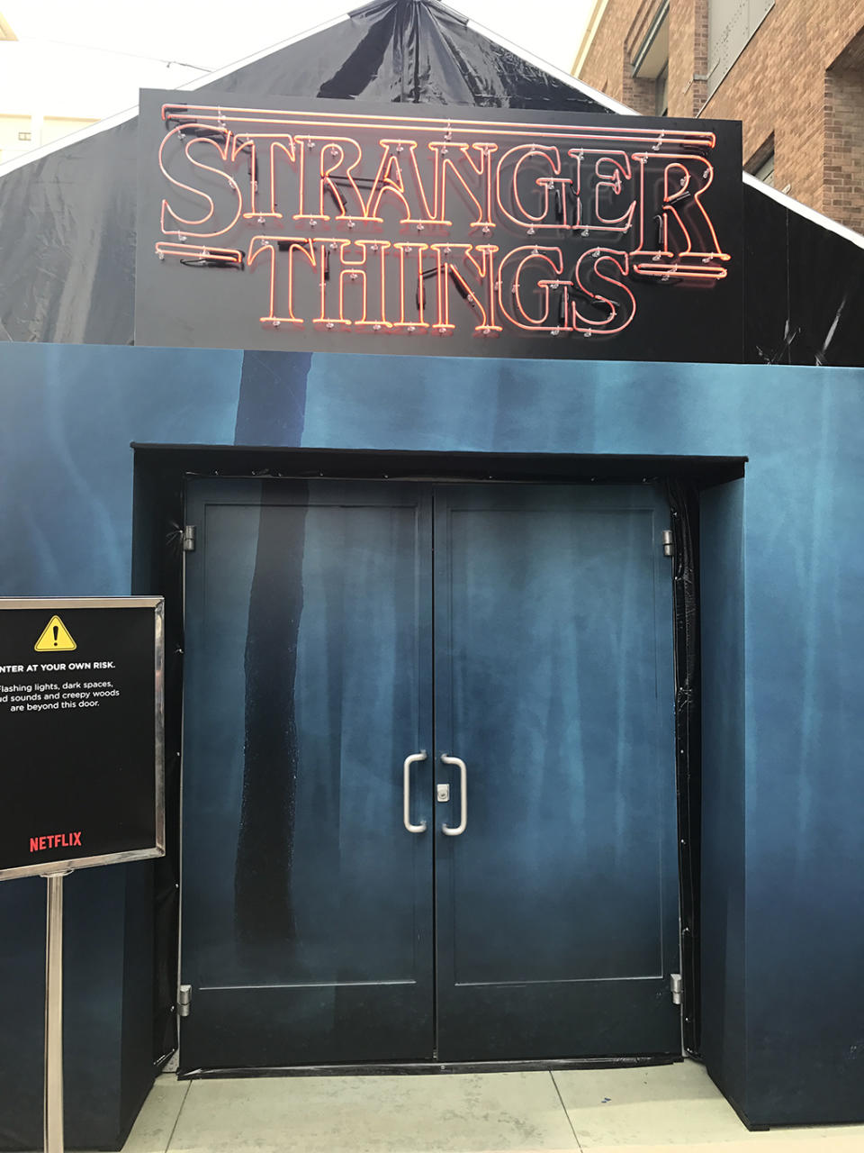 <p>Is this the door to the Upside Down? We appreciate the warning signs.<br><br>(Photo: Giana Mucci/Yahoo) </p>