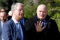 BNP Paribas Chief Executive Officer Jean-Laurent Bonnafe and French Tennis Federation President Bernard Giudicelli attend the opening ceremony of the new court Simonne Mathieu at Roland Garros stadium in Paris, France, March 21, 2019. REUTERS/Charles Platiau