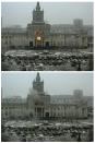 A combination image shows still images taken from a CCTV footage of a fire breaking out after an explosion (top) at a train station and smoke rising afterwards, in Volgograd December 29, 2013. A female suicide bomber blew herself up in the entrance hall of the Russian train station on Sunday, killing at least 13 people in the second deadly attack in the space of three days as the country prepares to host the Winter Olympics. REUTERS/Reuters TV (RUSSIA - Tags: TRANSPORT CIVIL UNREST CRIME LAW TPX IMAGES OF THE DAY) ATTENTION EDITORS - FOR EDITORIAL USE ONLY. NOT FOR SALE FOR MARKETING OR ADVERTISING CAMPAIGNS. THIS IMAGE HAS BEEN SUPPLIED BY A THIRD PARTY. IT IS DISTRIBUTED, EXACTLY AS RECEIVED BY REUTERS, AS A SERVICE TO CLIENTS. NO ARCHIVES. NO SALES