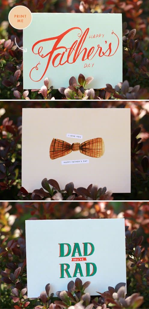 printable fathers day cards bowtie