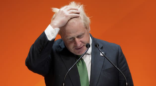 PA REVIEW OF THE YEAR 2022 File photo dated 28/07/22 - Prime Minister Boris Johnson speaking at the the Commonwealth Business Forum at the ICC in Birmingham. Issue date: Tuesday December 20, 2022.