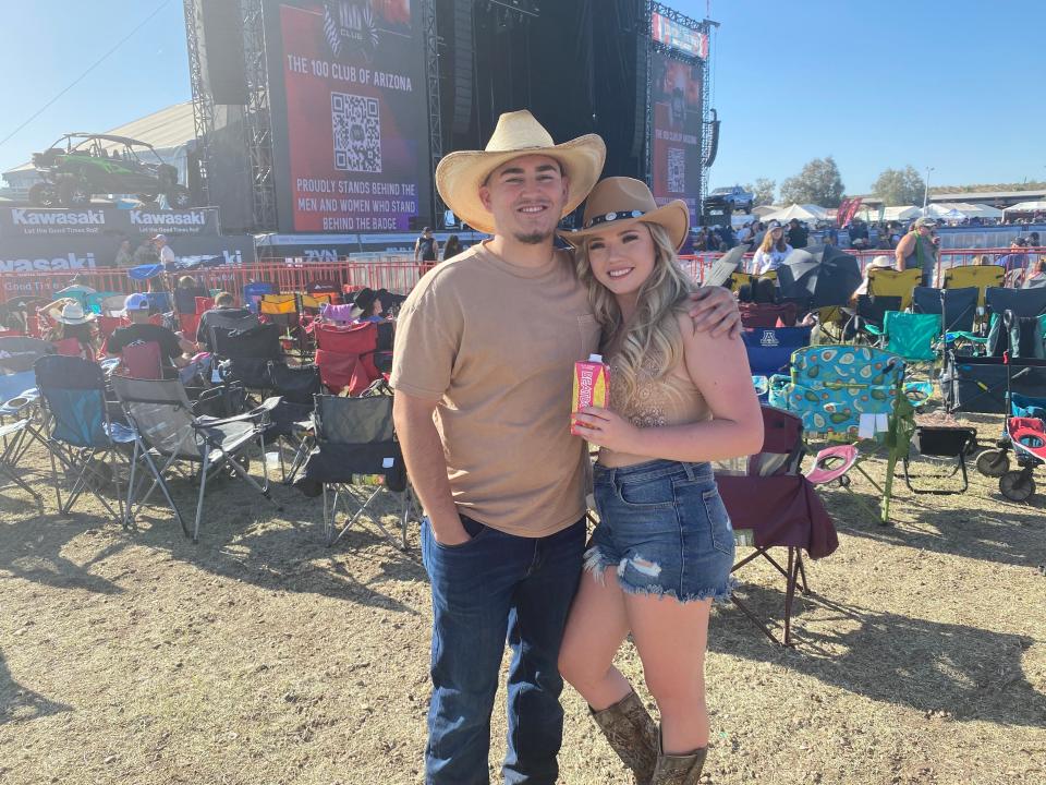Alyssa Mustacchia and Nicholas Durazo, who are both from Mesa, attended Country Thunder Arizona for the third year in a row.