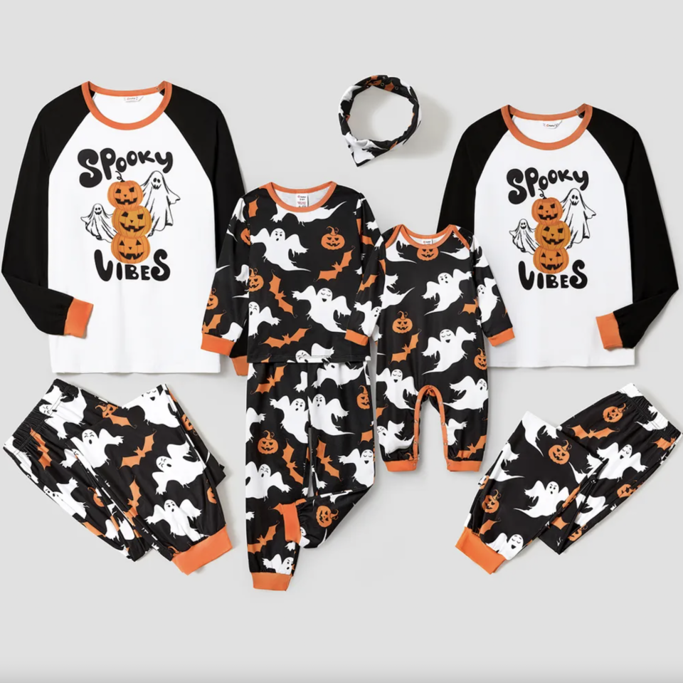 <p><a href="https://go.redirectingat.com?id=74968X1596630&url=https%3A%2F%2Fus.patpat.com%2Fproduct%2Fhalloween-family-matching-letter-pumpkin-print-pajamas-sets-flame-resistant-573112.html%3Fcolor_name_en%3DBlack&sref=https%3A%2F%2Fwww.thepioneerwoman.com%2Fholidays-celebrations%2Fg36973547%2Fmatching-halloween-pajamas%2F" rel="nofollow noopener" target="_blank" data-ylk="slk:Shop Now;elm:context_link;itc:0;sec:content-canvas" class="link ">Shop Now</a></p><p>Halloween Letter & Pumpkin Print Pajama Set </p><p>patpat.com</p><p>$11.99</p><span class="copyright">PatPat</span>