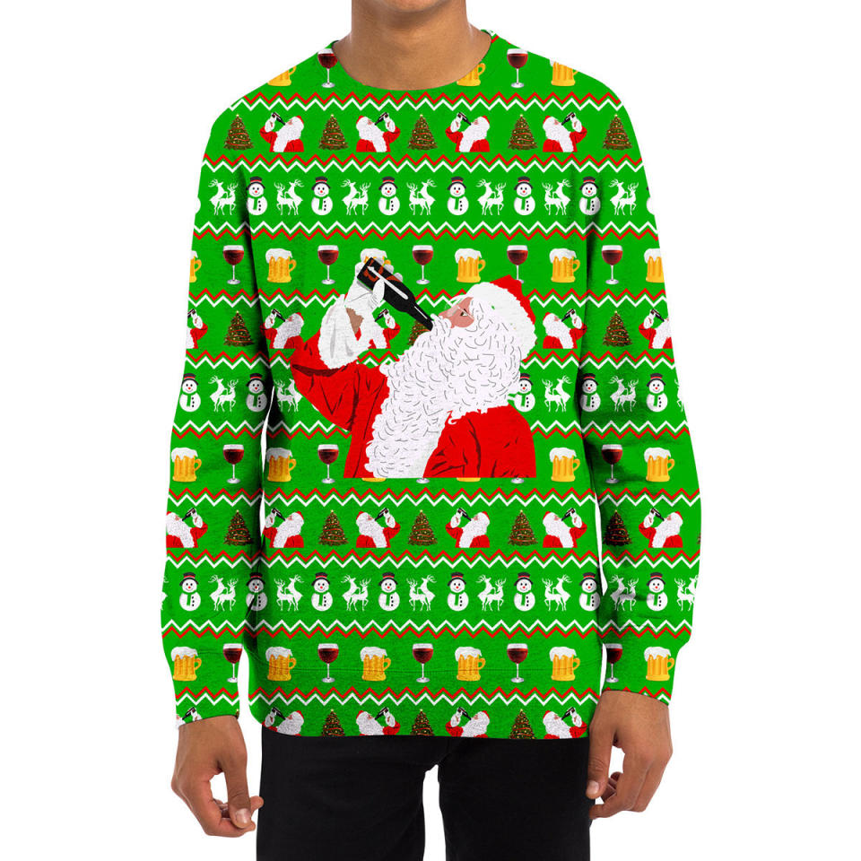 If this <a href="https://www.shweeet.com/collections/ugly-christmas-sweater/products/drunk-santa-christmas-sweater" target="_blank">sweatshirt</a> is any indication of what's really going on at the North Pole, maybe Santa should focus less on the eight reindeer and more on the 12 steps.<br /><a href="https://www.shweeet.com/collections/ugly-christmas-sweater/products/drunk-santa-christmas-sweater"><br /><br /></a>