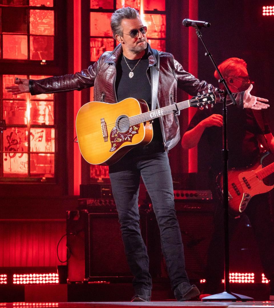 Eric Church performs during a taping for the 56th ACM Awards at the Ryman Auditorium in Nashville, Tenn., Friday, April 16, 2021.