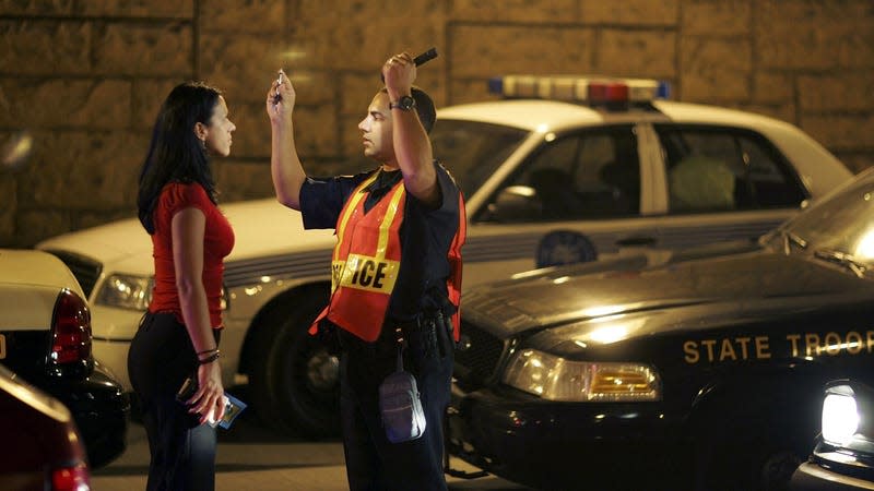 A DUI checkpoint in Miami