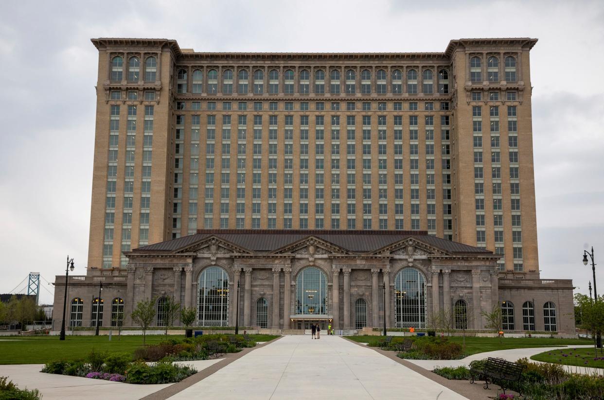 The Michigan Central Station stands tall in Detroit’s Corktown neighborhood on Tuesday, May 7, 2024.