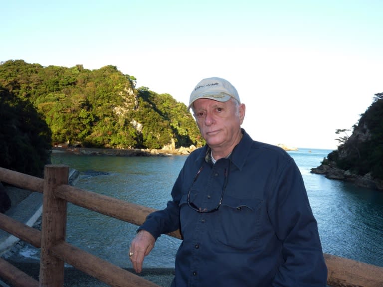 Animal rights activist Ric O’Barry, the central character in "The Cove", stands by the cove in Taiji town, known as the dolphin hunting village, in Wakayama prefecture, western Japan on November 1, 2010