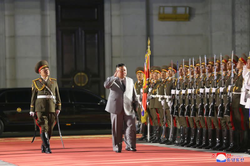 Parade to mark the 75th anniversary of the founding of the ruling Workers' Party of Korea