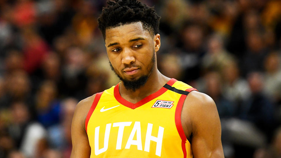 Utah Jazz guard Donovan Mitchell is pictured during a March 9 NBA game.