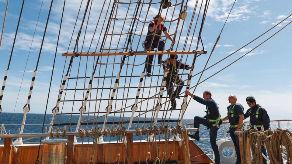 Watching the crew unfurl the sails is an awe-inspiring sight