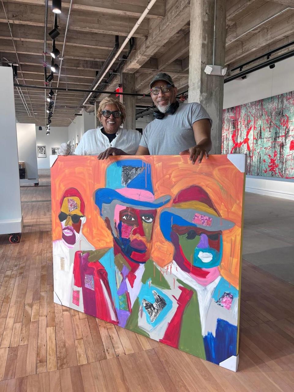 CCH Pounder, left, seen in photo at the Zhou B Art Center with local Kansas City artist Harold Smith who be participating in her art exhibition June 1.