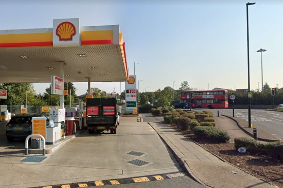 The woman had pulled into a Shell garage when she was attacked by the runaway dog  (Google Maps)