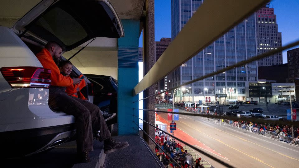 Some Chiefs fans arrived in the early hours of the morning to secure a prime spot. - Amy Kontras/AFP/Getty Images