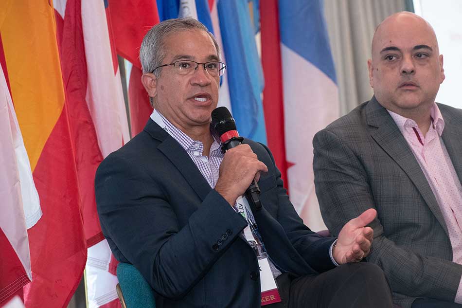 On the Puerto Rican Day Parade roundtable “How Television Has Embraced a Legacy Cultural Event,” WABC New York anchor Joe Torres (l.) and Luis Maldonado of d’exposito & Partners.