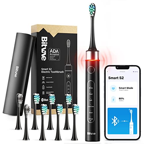 Bitvae Sonic Electric Toothbrush with Pressure Sensor, ADA Accepted, Bluetooth Electric Toothbr…