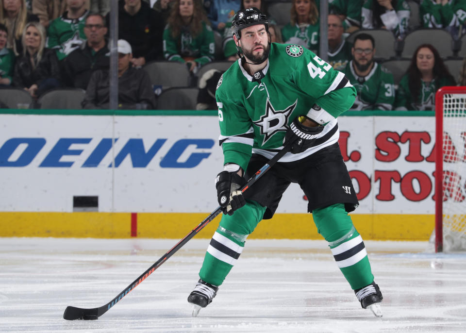 Dallas Stars defenceman Roman Polak left Thursday's game against the Boston Bruins on a stretcher. (Glenn James/NHLI via Getty Images)