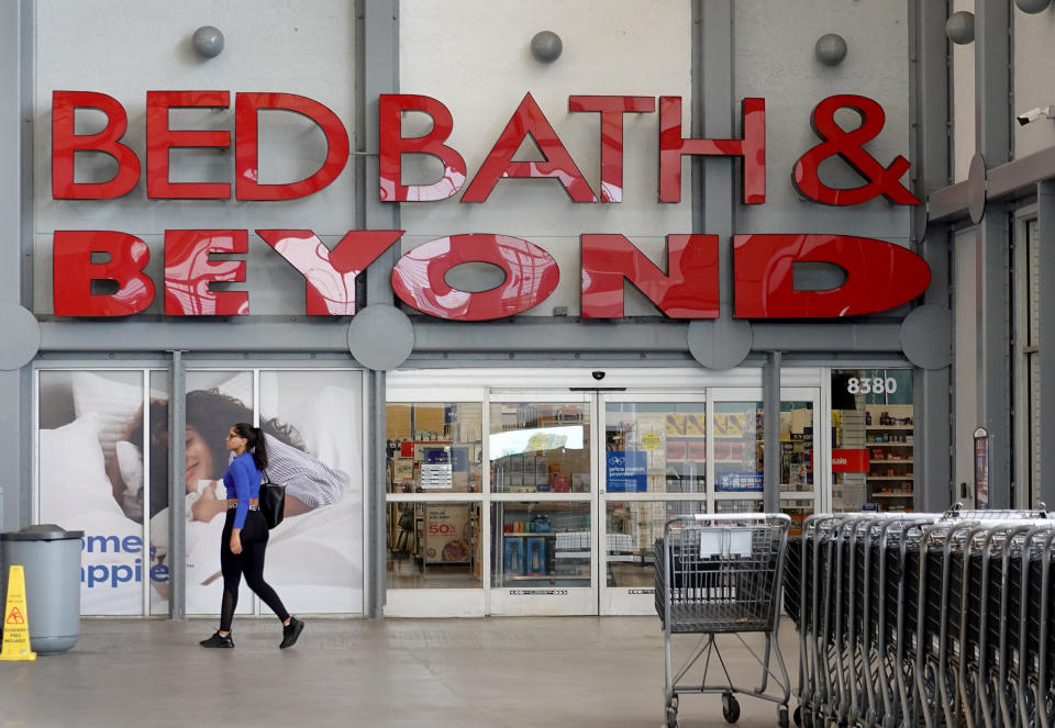 MIAMI, FLORIDA - JUNE 29: A Bed Bath &amp; Beyond store is seen on June 29, 2022 in Miami, Florida. Bed Bath &amp; Beyond Inc. fired its CEO Mark Tritton as shares of the company are down more than 55% this year and nearly 80% over the last 12 months. (Photo by Joe Raedle/Getty Images)