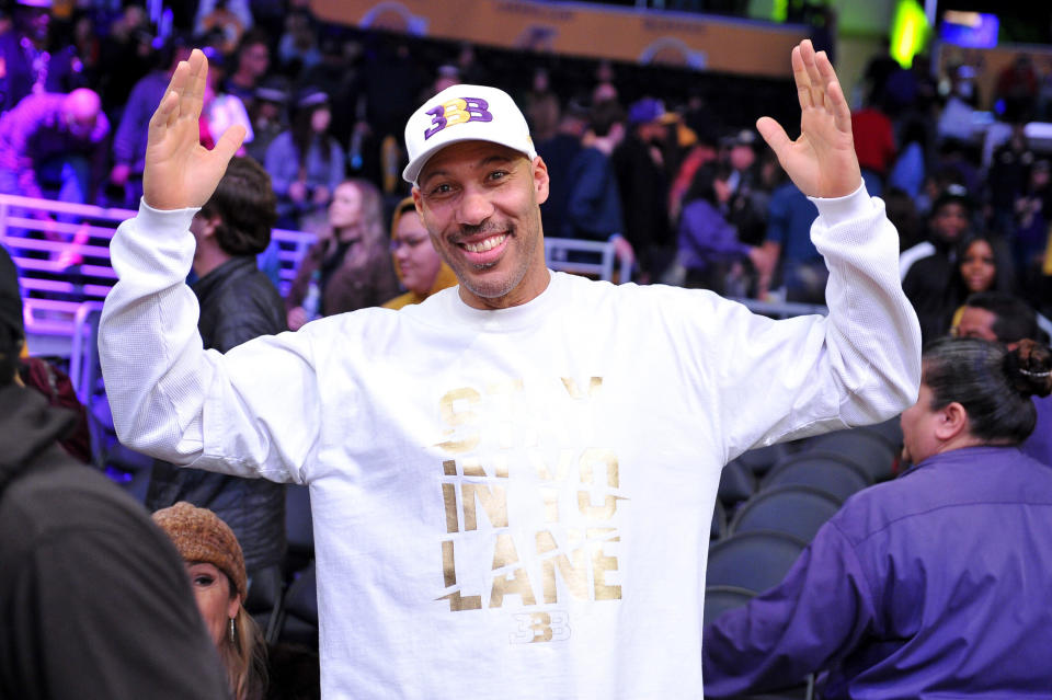 LOS ANGELES, CALIFORNIA - DECEMBER 30: LaVar Ball attends a basketball game between the Los Angeles Lakers and the Sacramento Kings at Staples Center on December 30, 2018 in Los Angeles, California. (Photo by Allen Berezovsky/Getty Images)