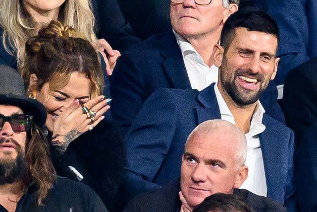 <p>Laurent Zabulon/AbacaPress / SplashNews</p> Rita Ora and Novak Djokovic attend the Rugby World Cup final in Paris