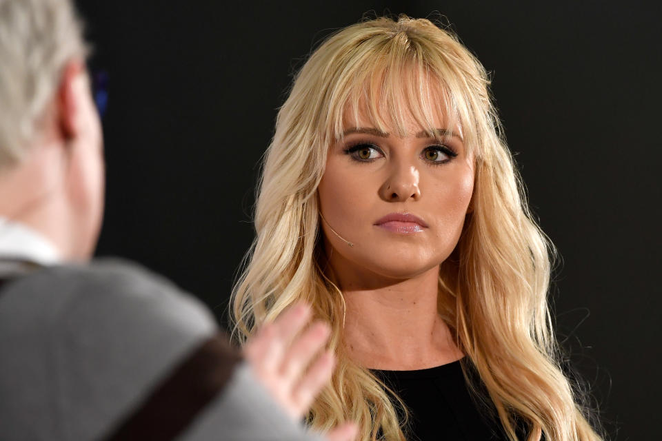 LOS ANGELES, CA - OCTOBER 21:  Tomi Lahren speaks onstage at Politicon 2018 at Los Angeles Convention Center on October 21, 2018 in Los Angeles, California.  (Photo by Michael S. Schwartz/Getty Images)