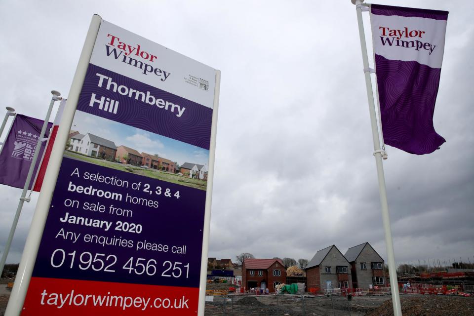 A Taylor Wimpey housing development in Telford where building work has ceased as the UK continues in lockdown to help curb the spread of the coronavirus: PA