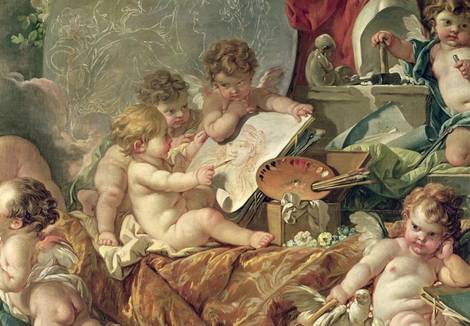 painted image of cherub babies