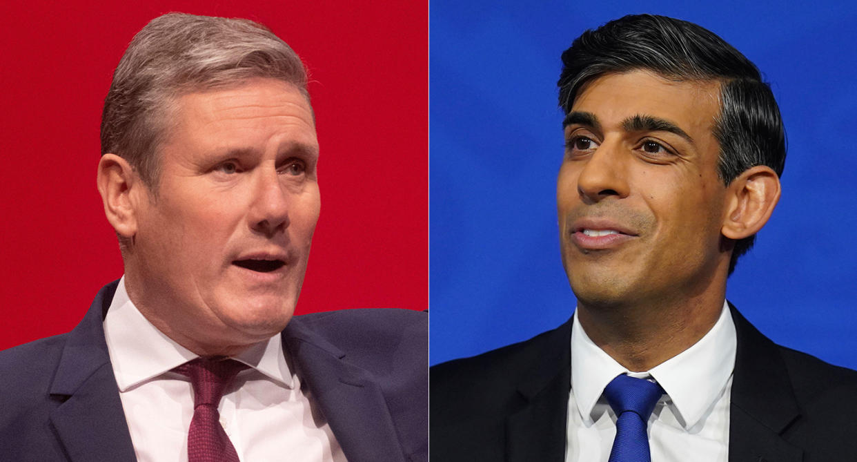 Kier Starmer and Rishi Sunakat party conferences September 2023 Composite (PA)