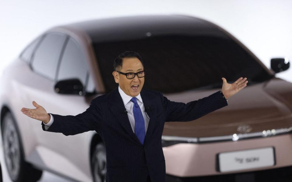 Akio Toyoda will step down as Toyota's chief executive and president to become chairman - BEHROUZ MEHRI/AFP via Getty Images