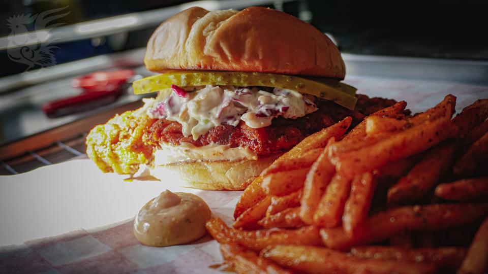 Chicken Heat serves hot chicken and fries.