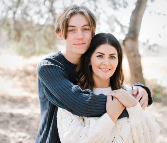 Landon Jones and his mother, Lauren Jones. (Desiree Keoshian)