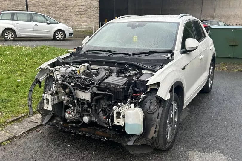 The car was left a wreck following the theft -Credit:Supplied