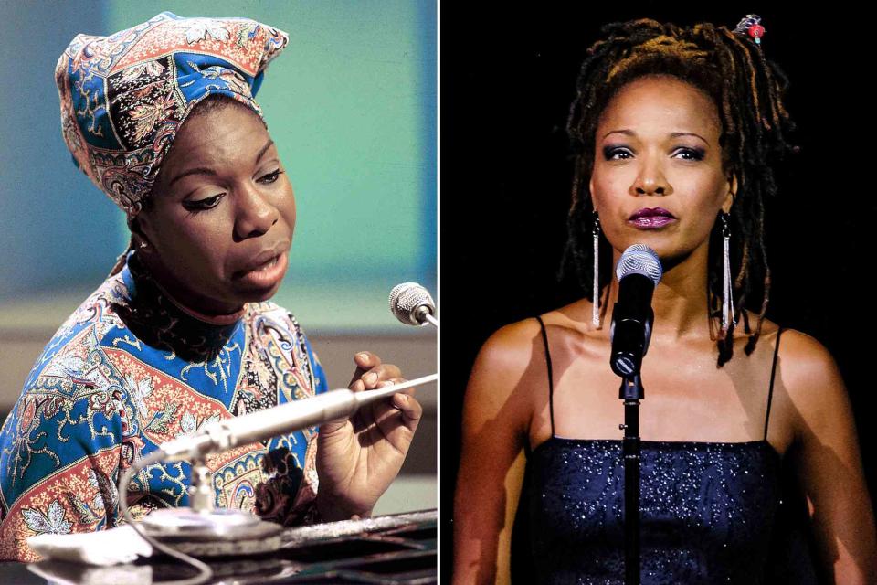 <p>David Redfern/Redferns ; Jack Vartoogian/Getty</p> Left: Nina Simone performs on a television show at BBC Television Centre in London in 1966. Right: Lisa Simone performs during the JVC Jazz Festival