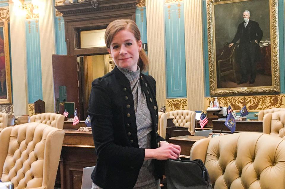 Sen. Mallory McMorrow, D-Royal Oak, at the Senate chambers on Tuesday, January 21, 2020. 