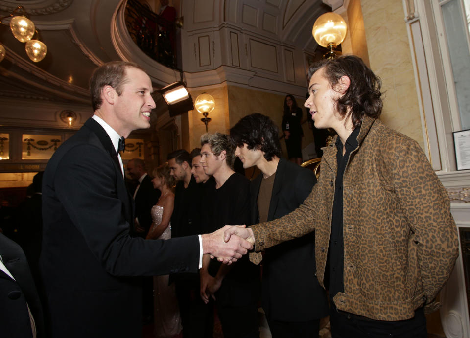 Prince William and Harry shaking hands