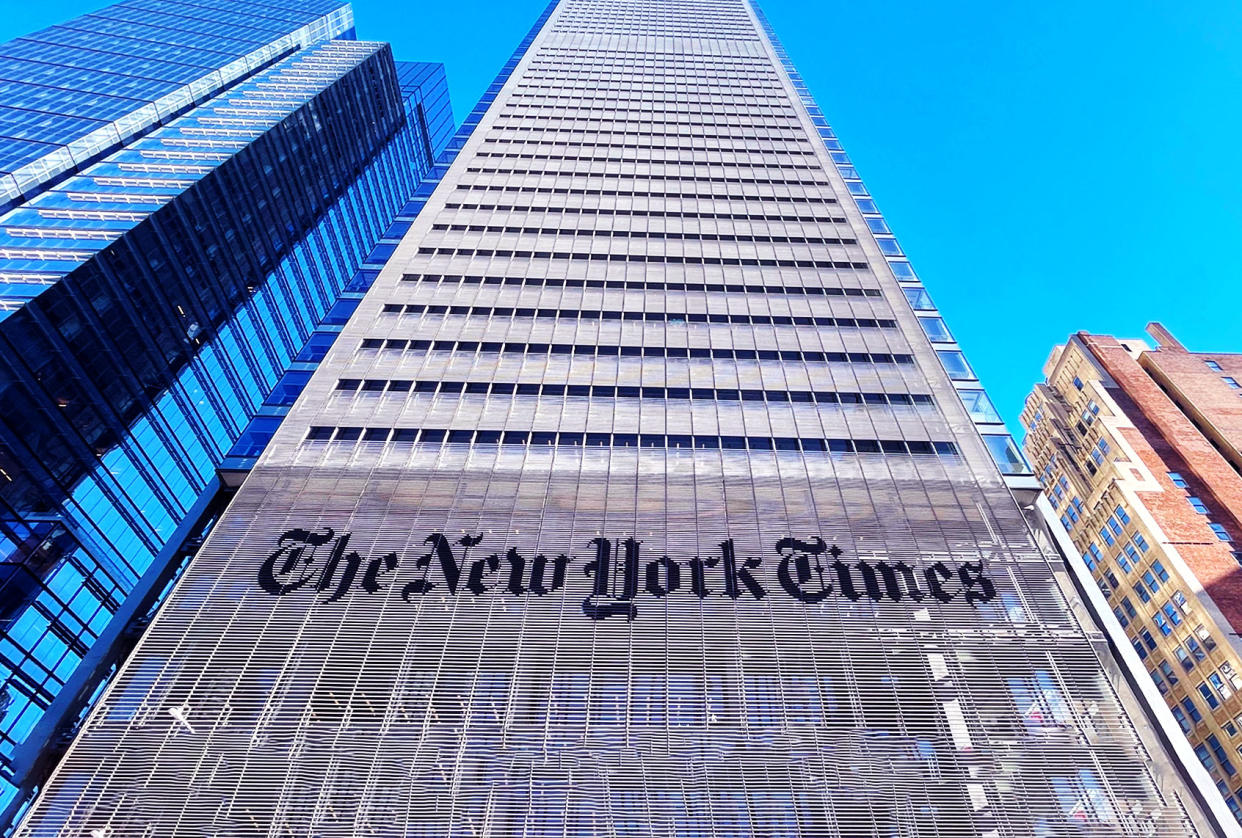 The New York Times Building is seen in New York City DANIEL SLIM/AFP via Getty Images