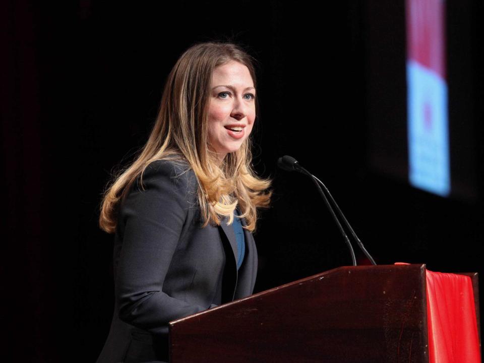 Chelsea Clinton speaks at an event