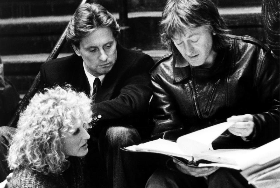 Glenn Close, Michael Douglas, and Adrian Lyne on the set of “Fatal Attraction” - Credit: ©Paramount/Courtesy Everett Collection