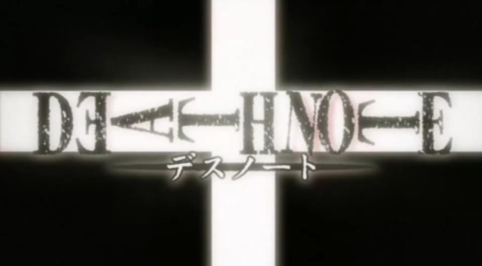 The title Death Note displayed as the opening intro of the show