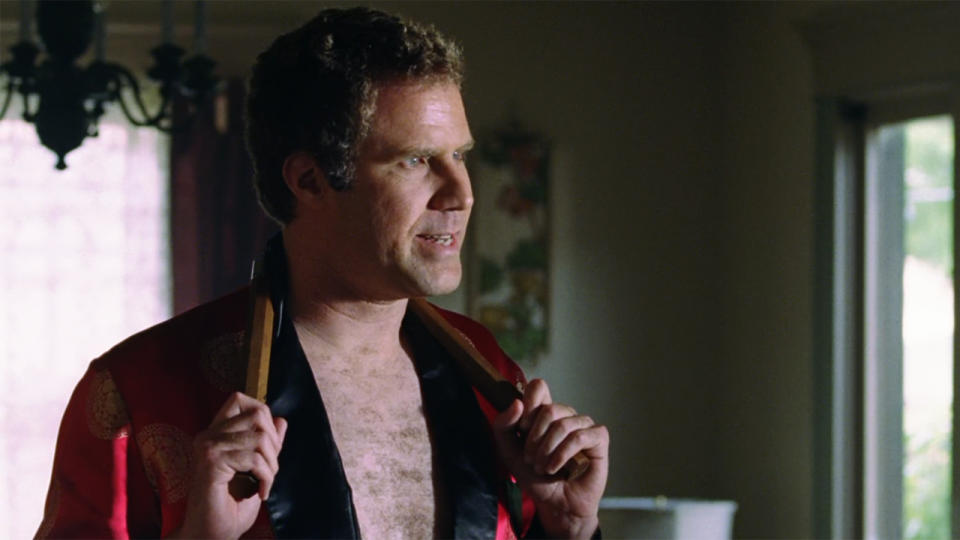 Will Ferrell with nunchucks in Wedding Crashers