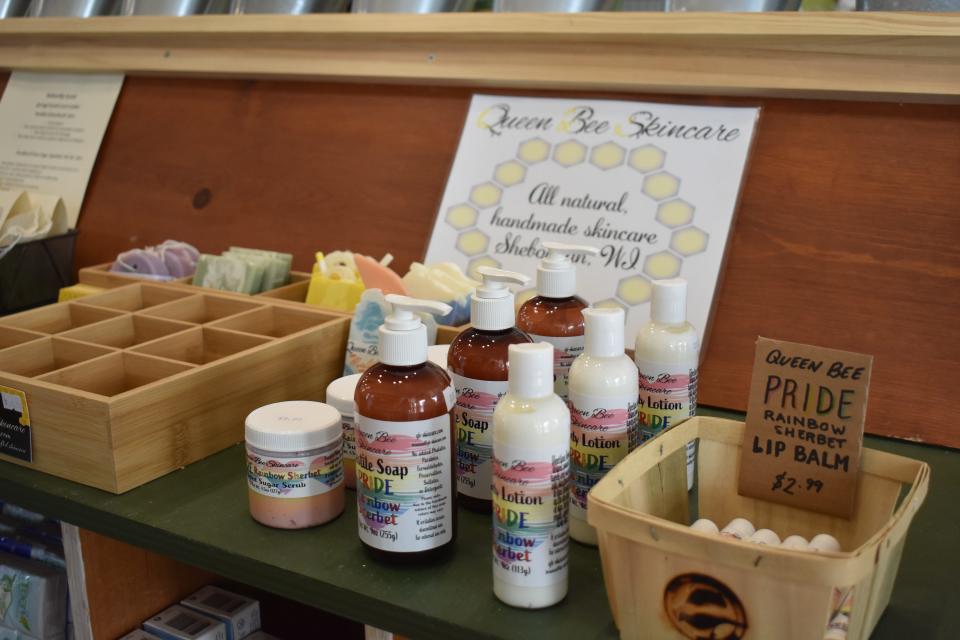 Pride edition natural skincare products from Queen Bee Skincare at Goodside Grocery, as seen, June 2, 2023, in Sheboygan, Wis.