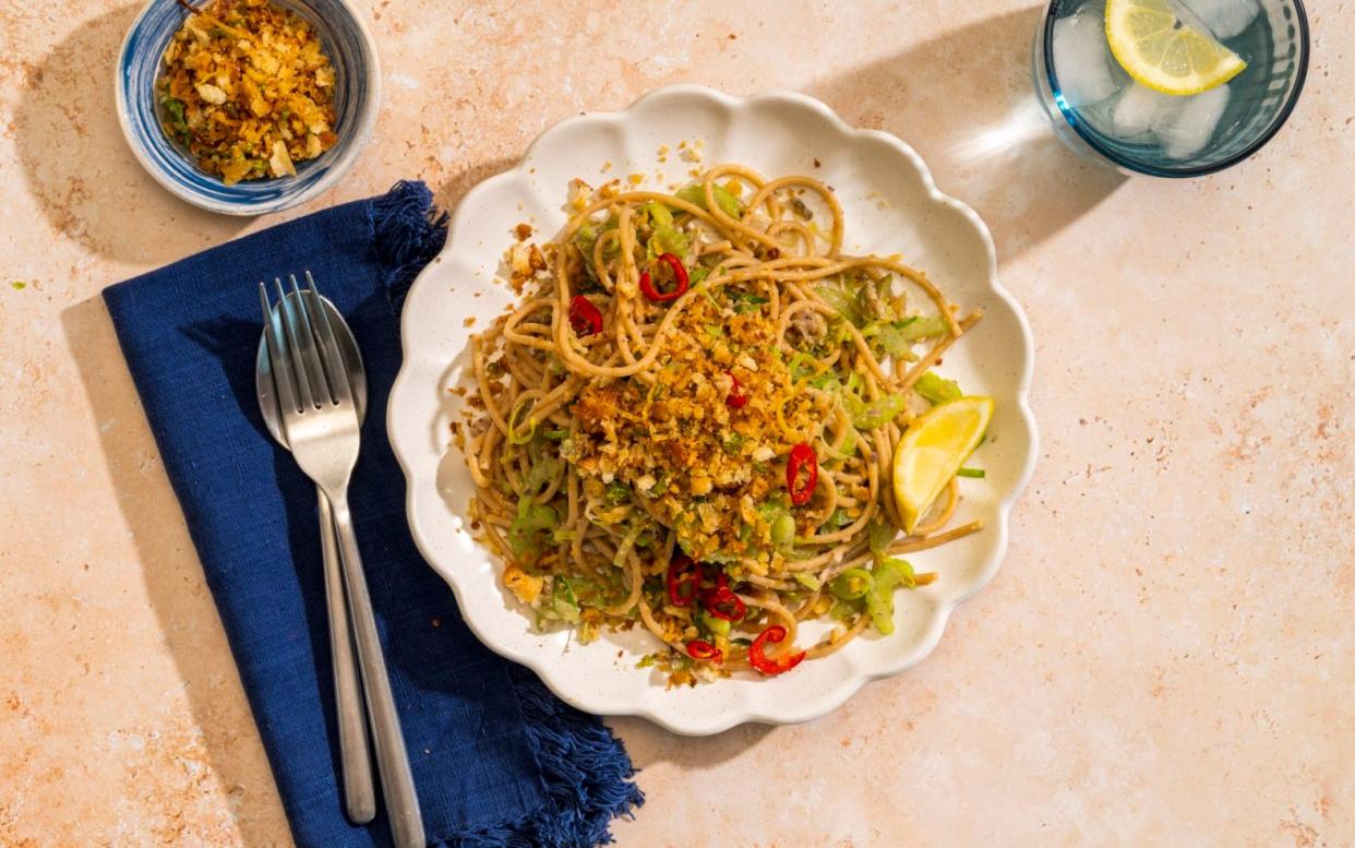 Sardine, celery and leek pasta