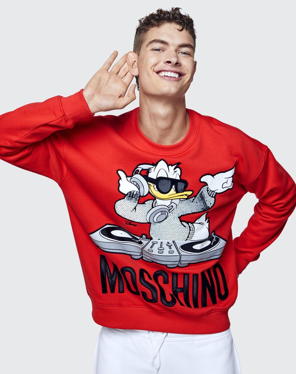 From Mickey Mouse sweaters to a condom-print T-shirt, this Moschino x H&M collaboration has everything.