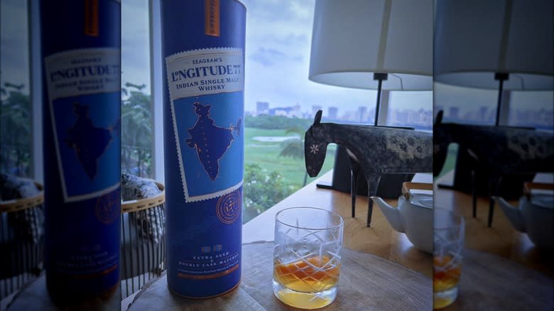 bottle longitude77 whisky and cocktail