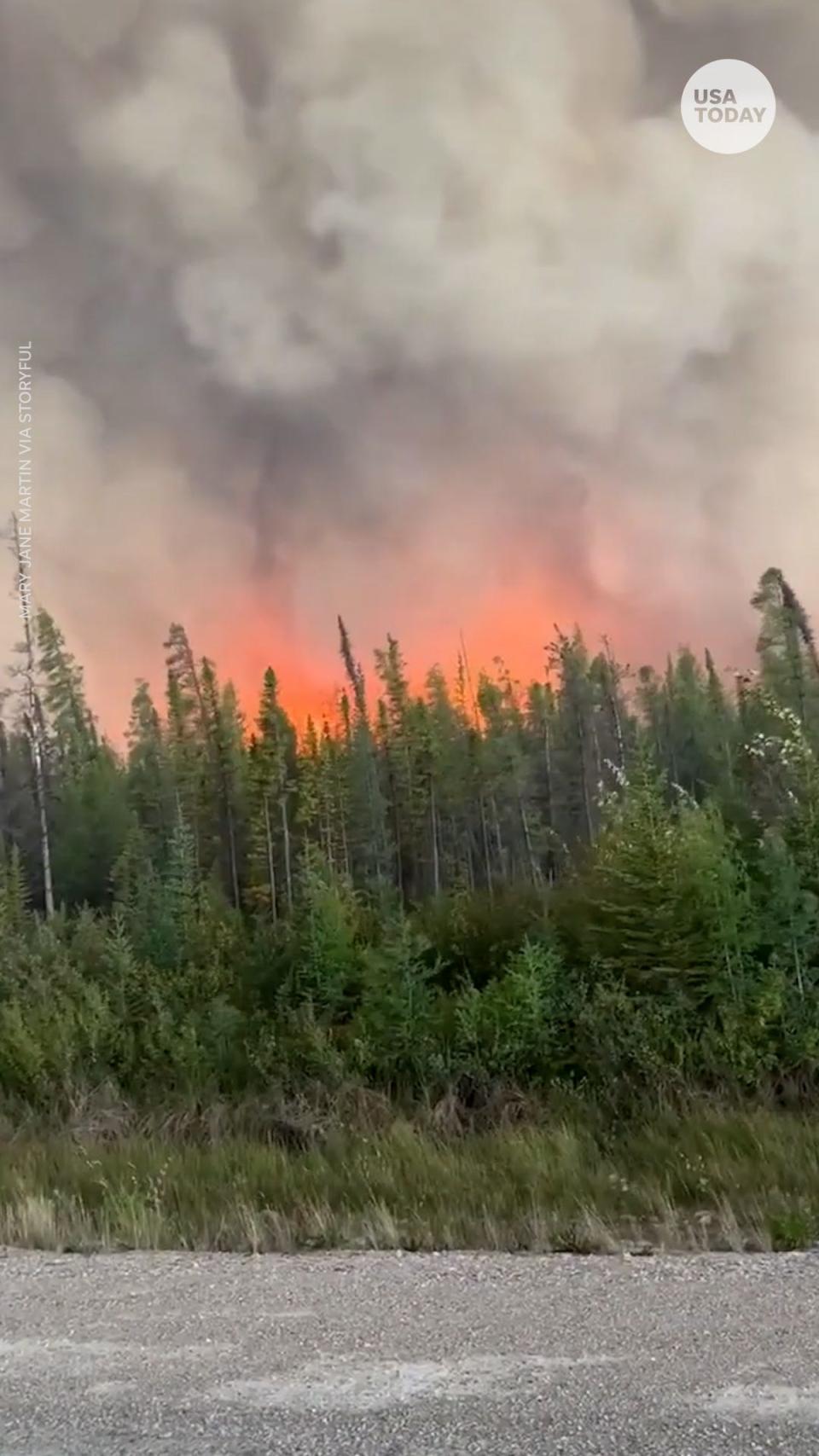 Wildfires burn in Canada in 2023.