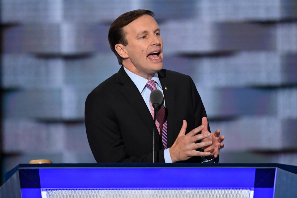 Sen. Chris Murphy, D-Conn., speaks about gun violence during the 2016 Democratic National Convention in Philadelphia.